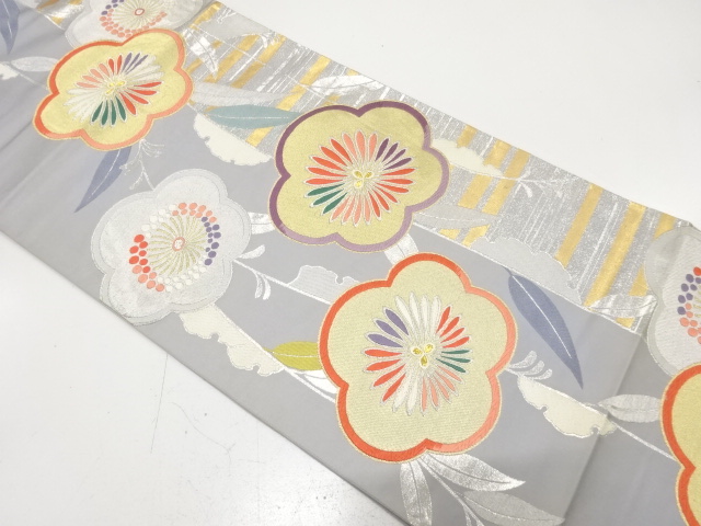 アンティーク　早春慶花文織り出し袋帯（材料）